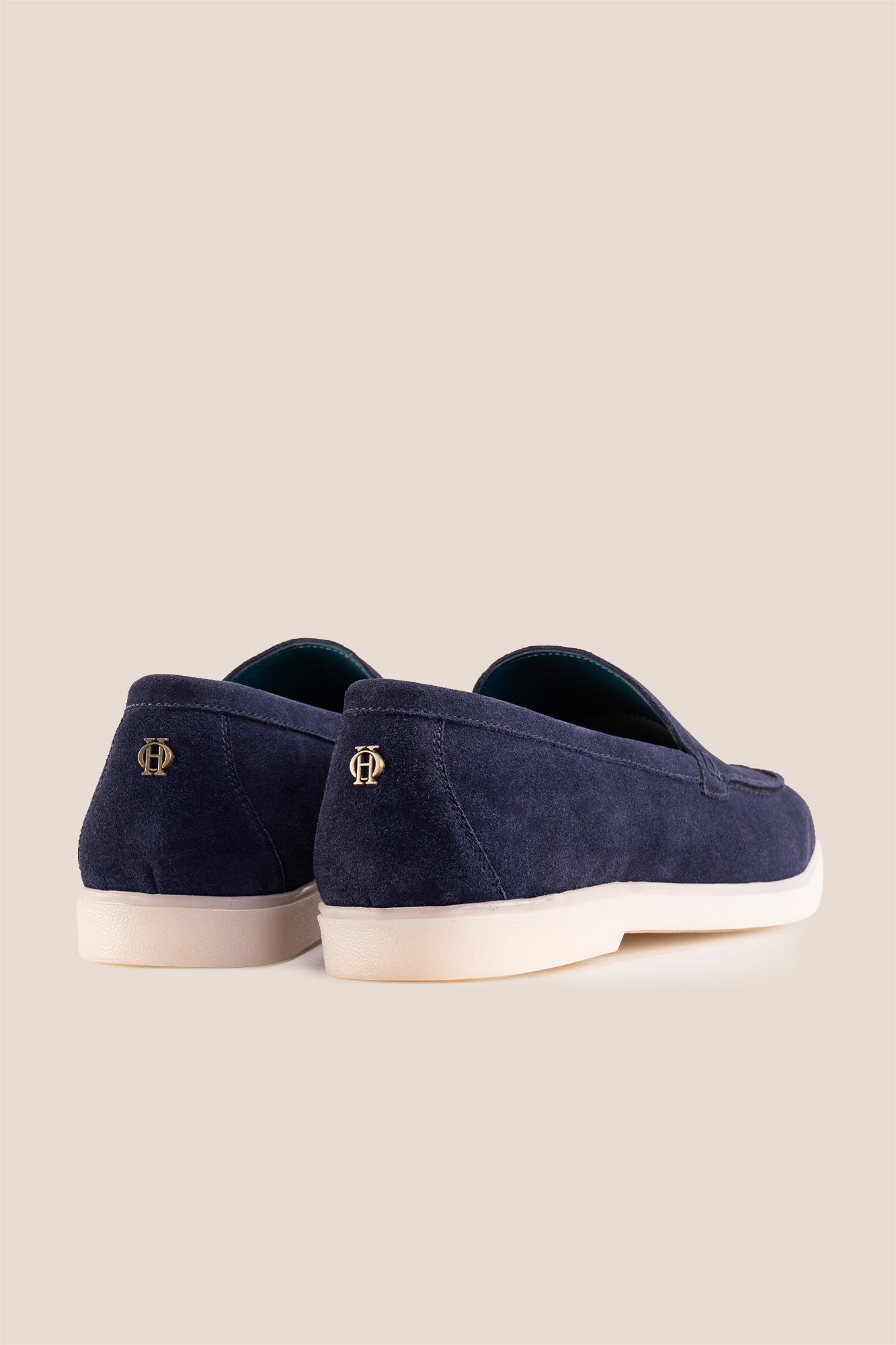 Oswin Hyde Morgan Navy suede loafers
