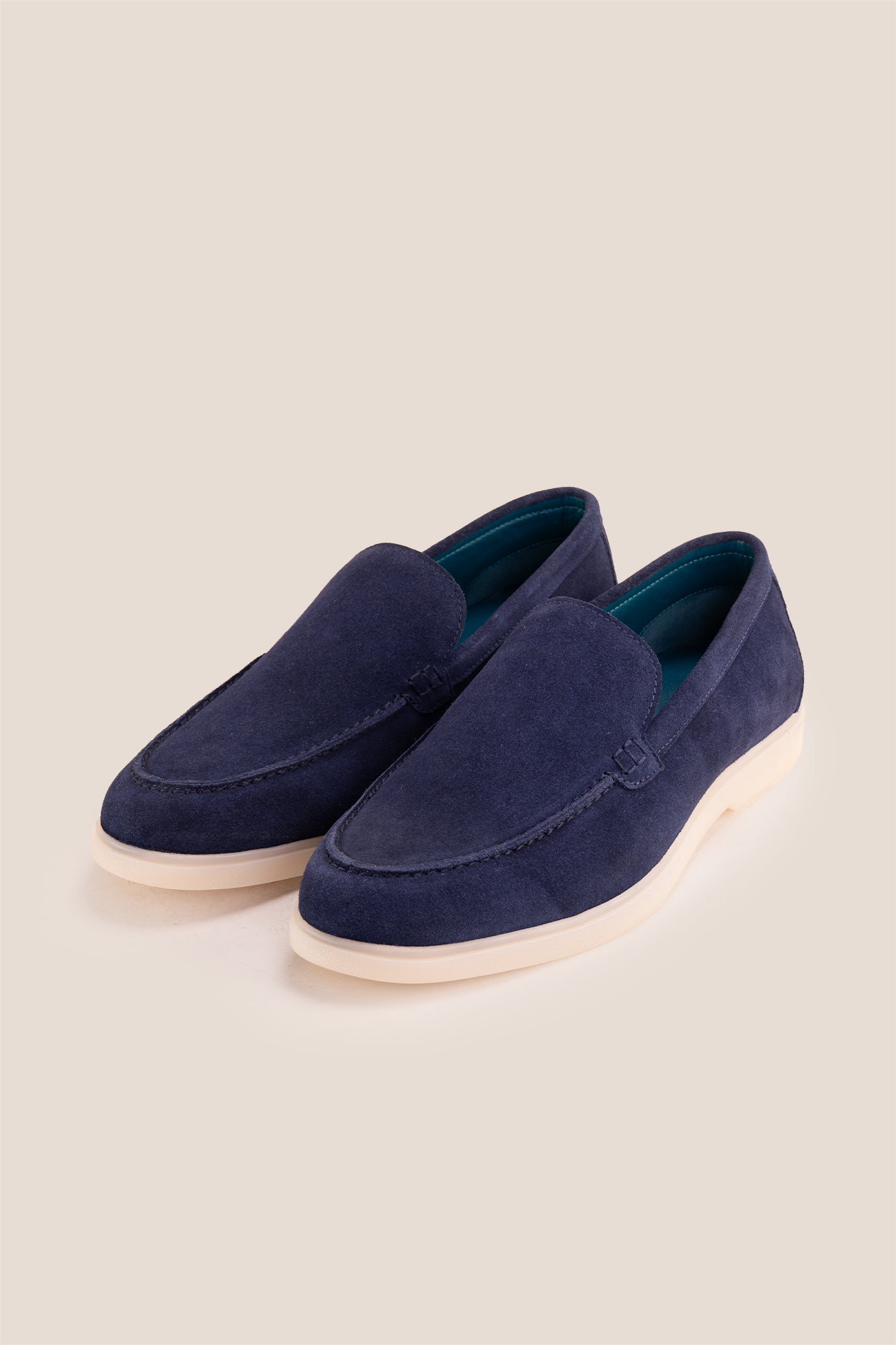 Oswin Hyde Morgan Navy suede loafers