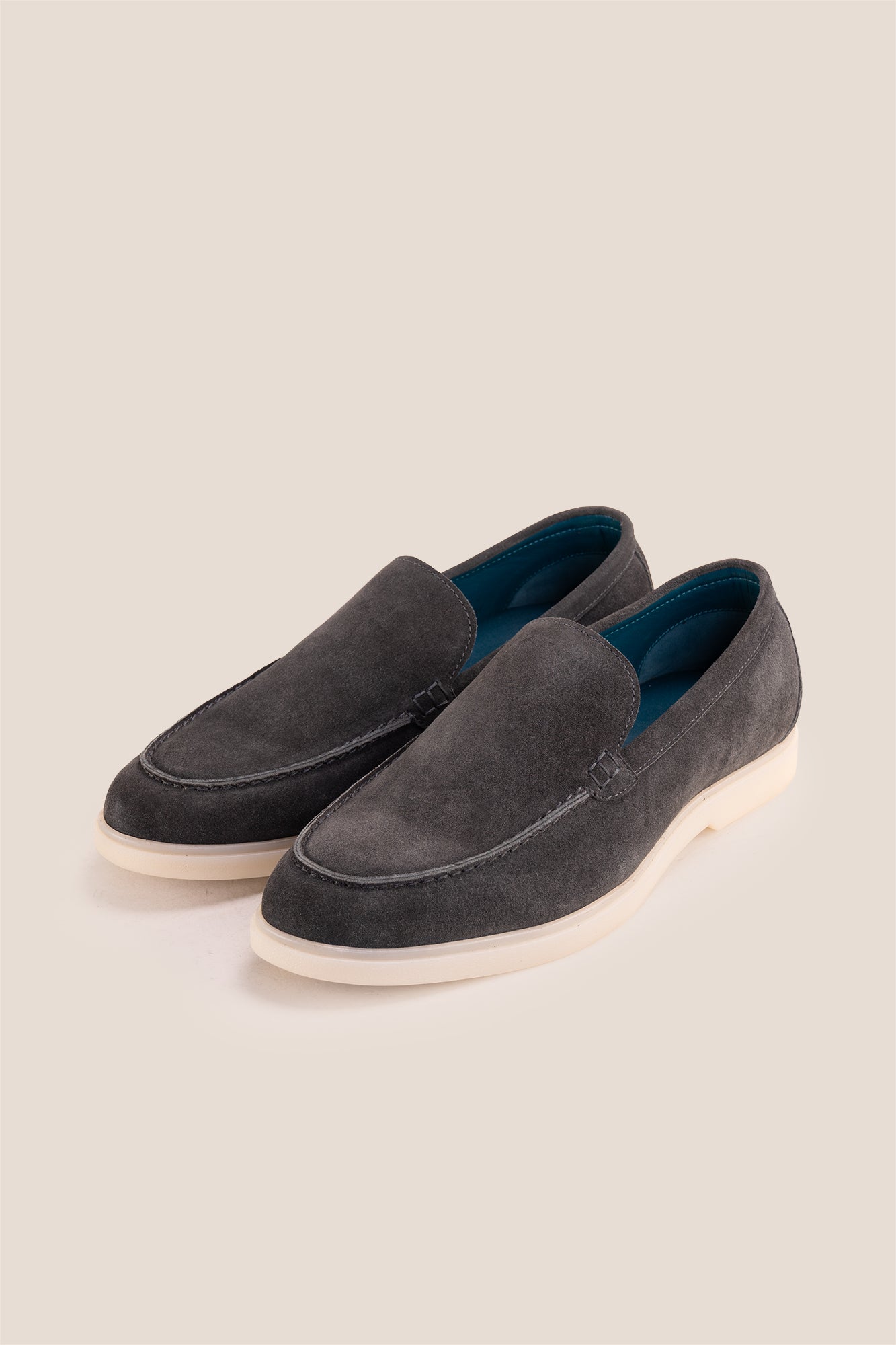 Oswin Hyde Morgan grey suede loafers