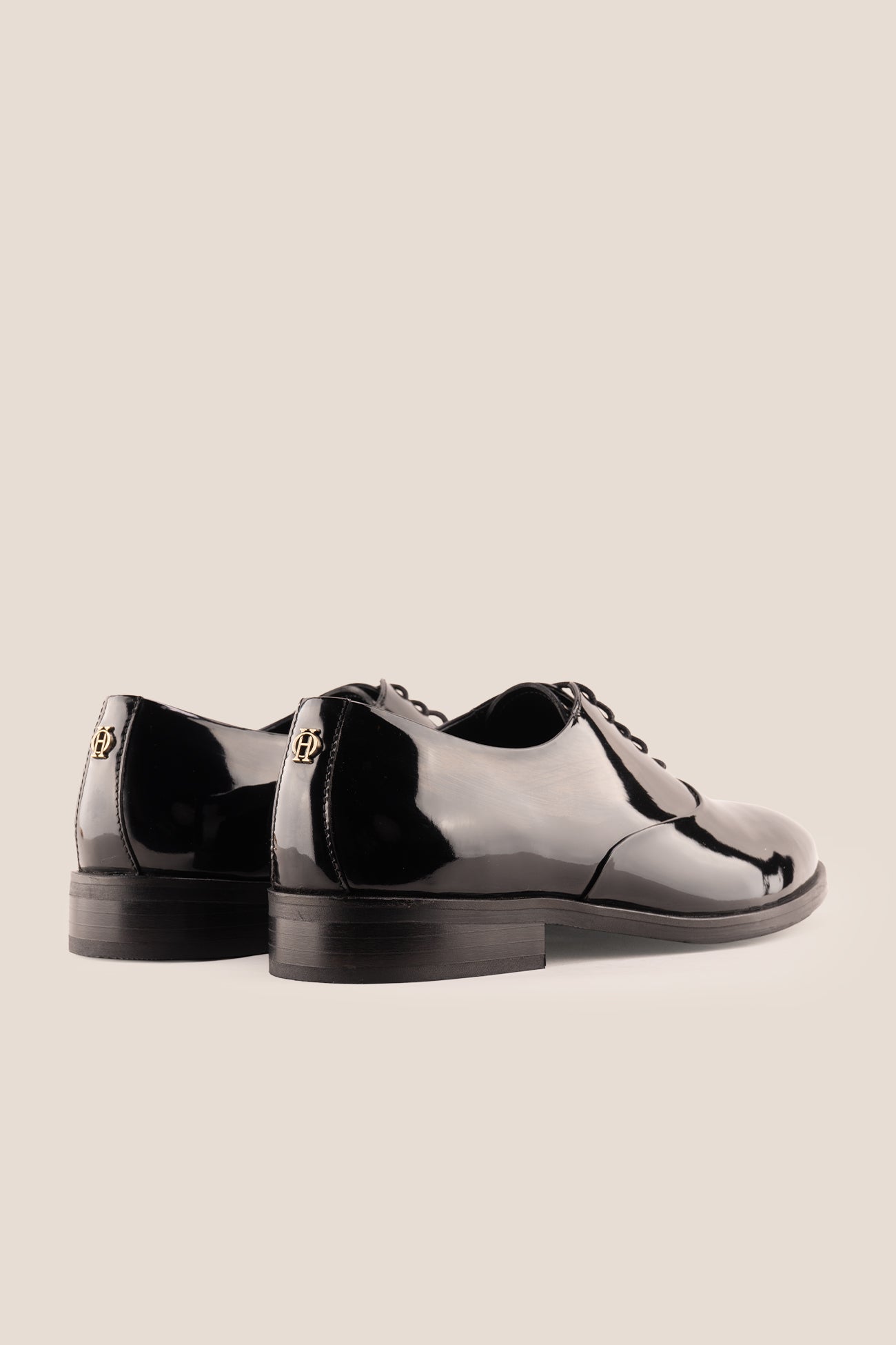 Bow Black men's leather patent shoes. The men's smart black shoes exude luxury and sophistication, perfect for weddings