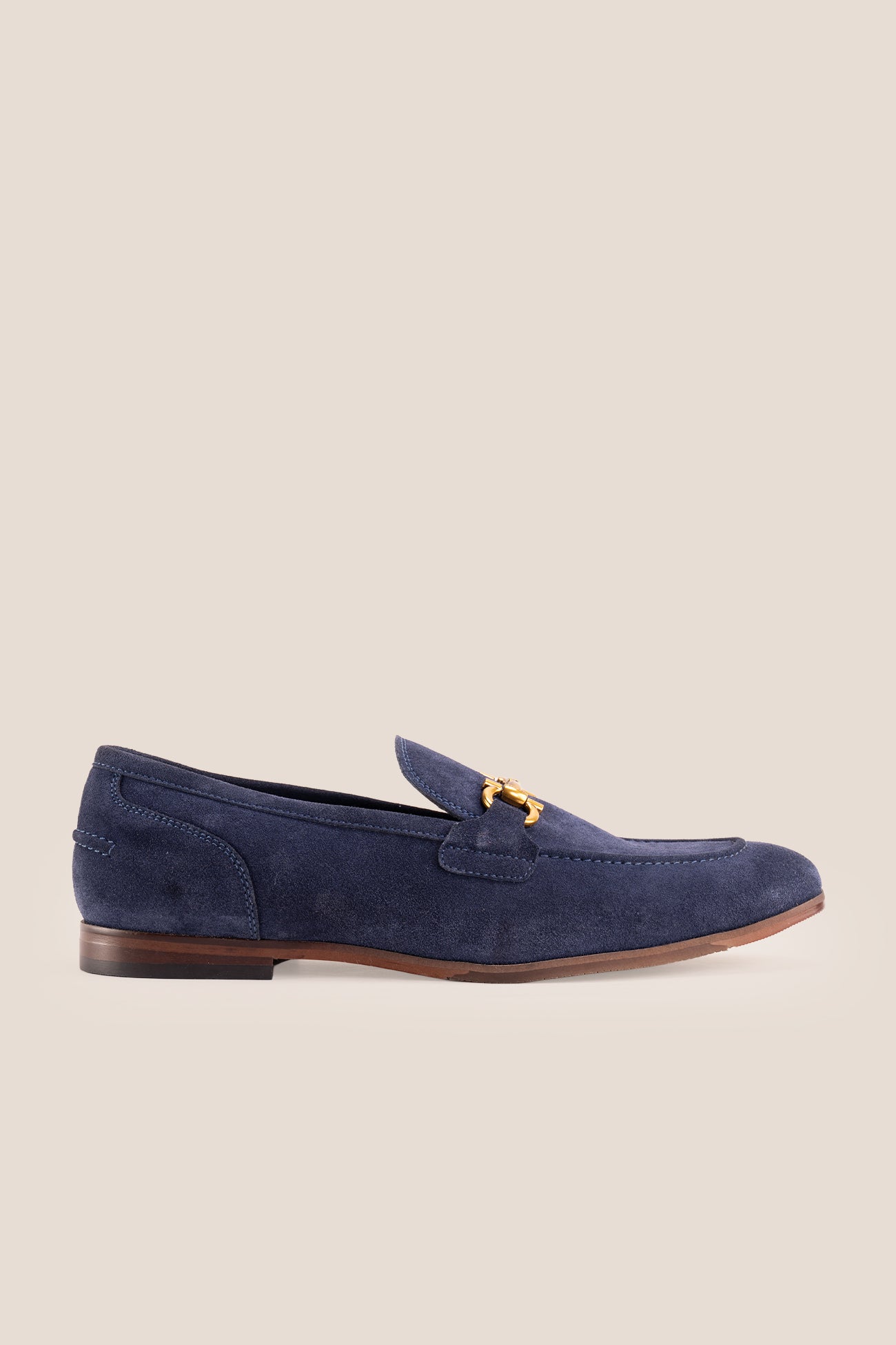 Horsebit men's Navy Suede Premium Loafers by Oswin Hyde with contemporary design and comfort.