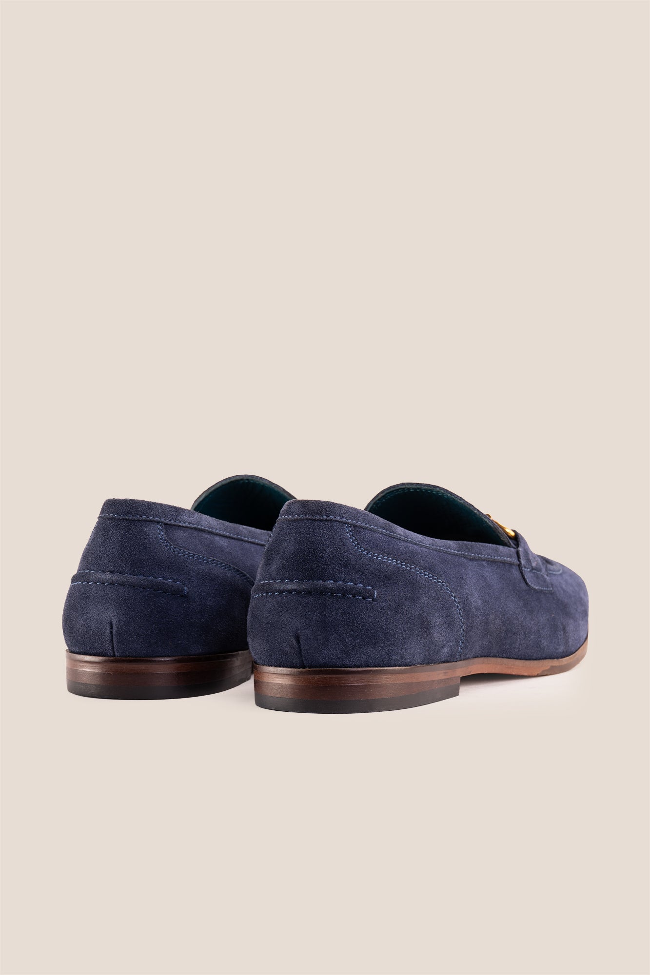 Horsebit men's Navy Suede Premium Loafers by Oswin Hyde with contemporary design and comfort.