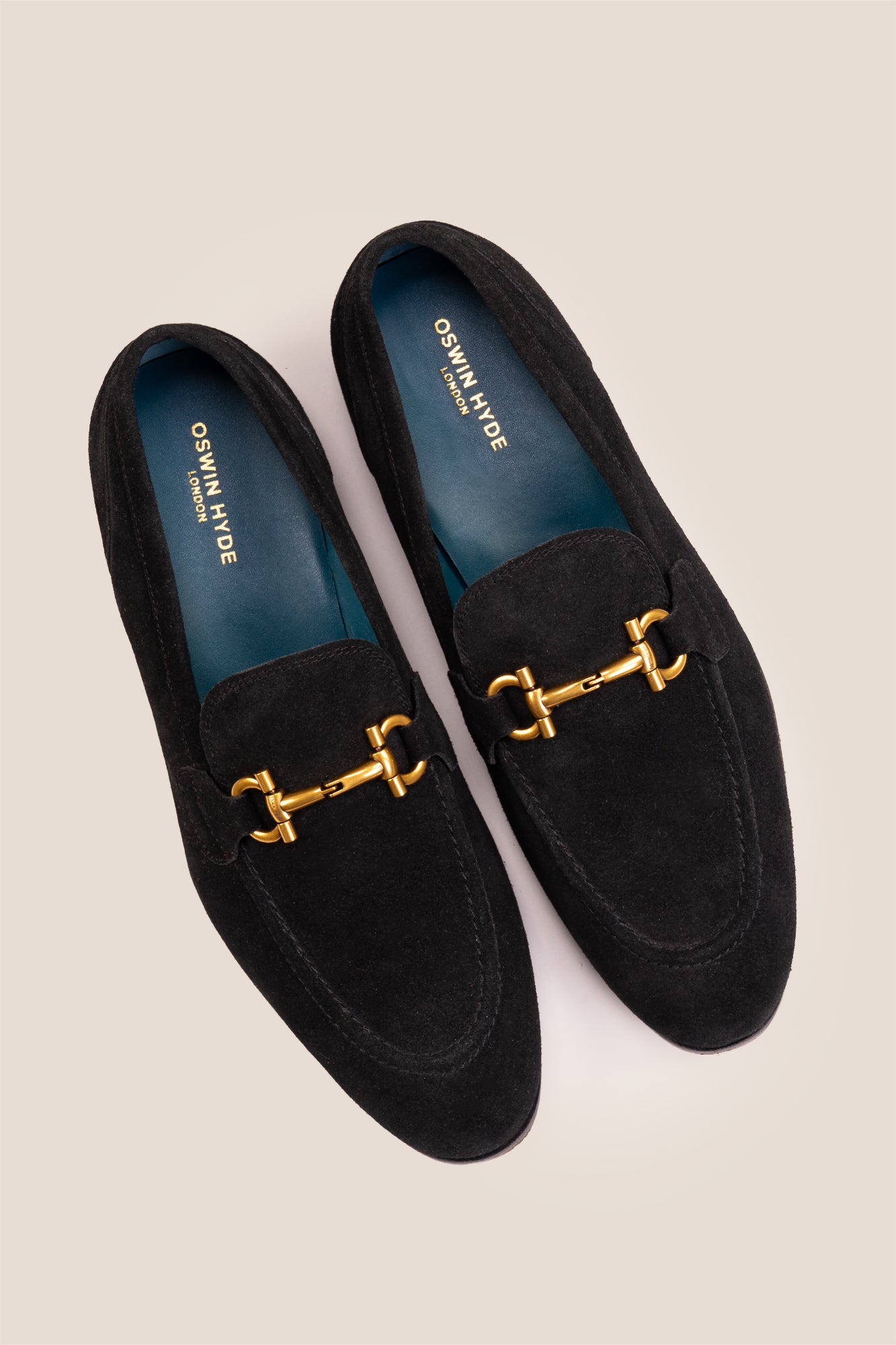 Horsebit men's Black Suede Premium Loafers by Oswin Hyde with contemporary design and comfort.