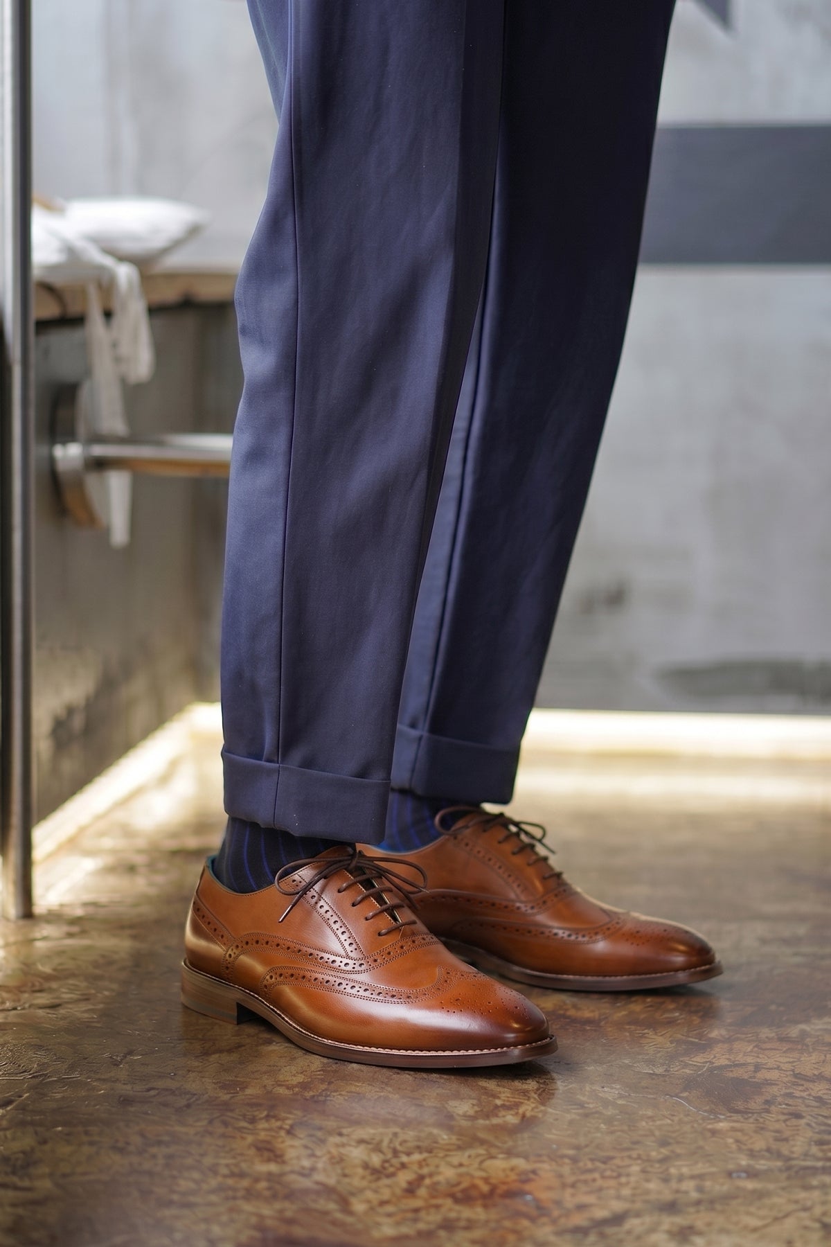 Winston Tan wide fit Oxford brogue leather shoes for men with classic lace-up design, premium leather, and detailed perforations for formal and office occasions.