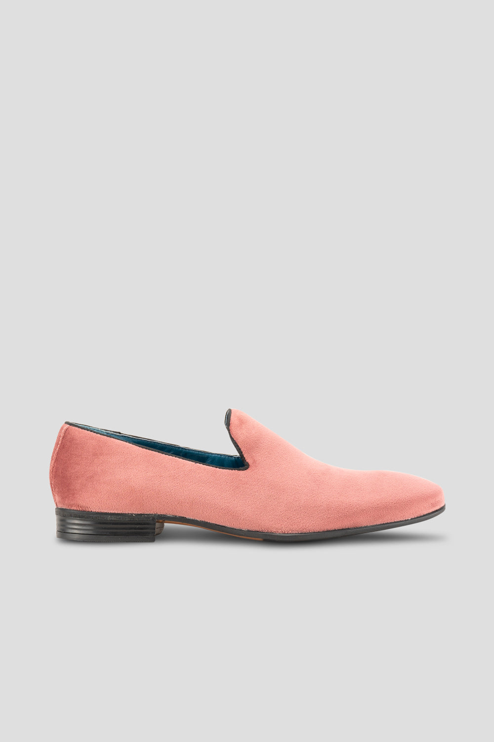 Alfie  Mens Salmon Velvet slippers loafer pink