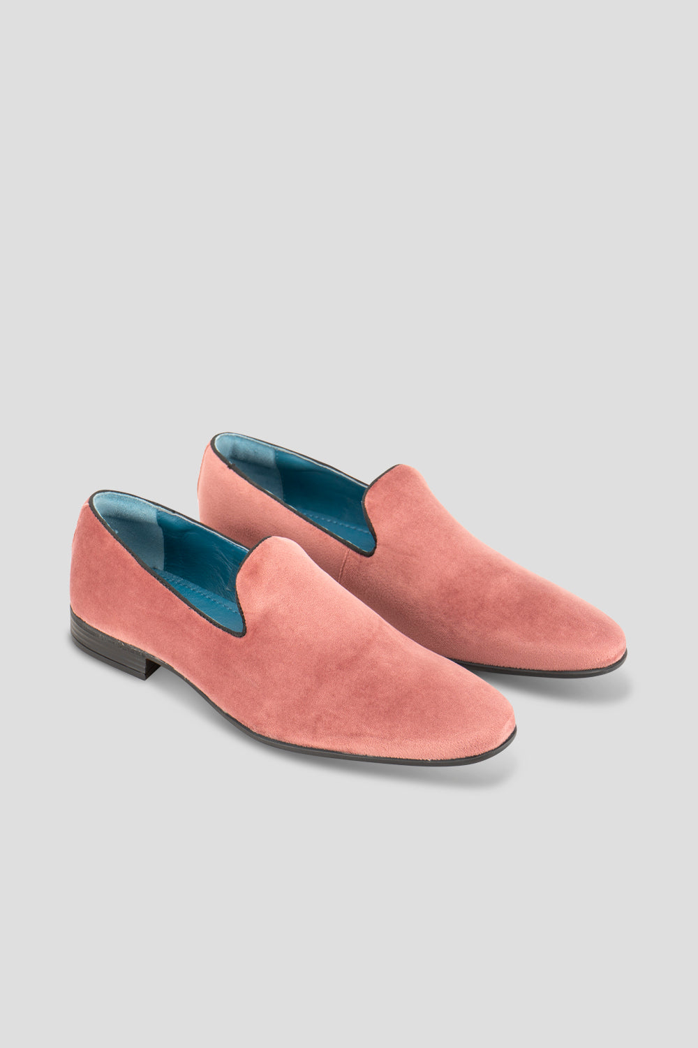 Alfie  Mens Salmon Velvet slippers loafer pink