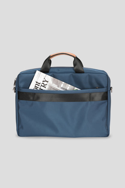 Euston office laptop bag in navy colour for men from oswin hyde