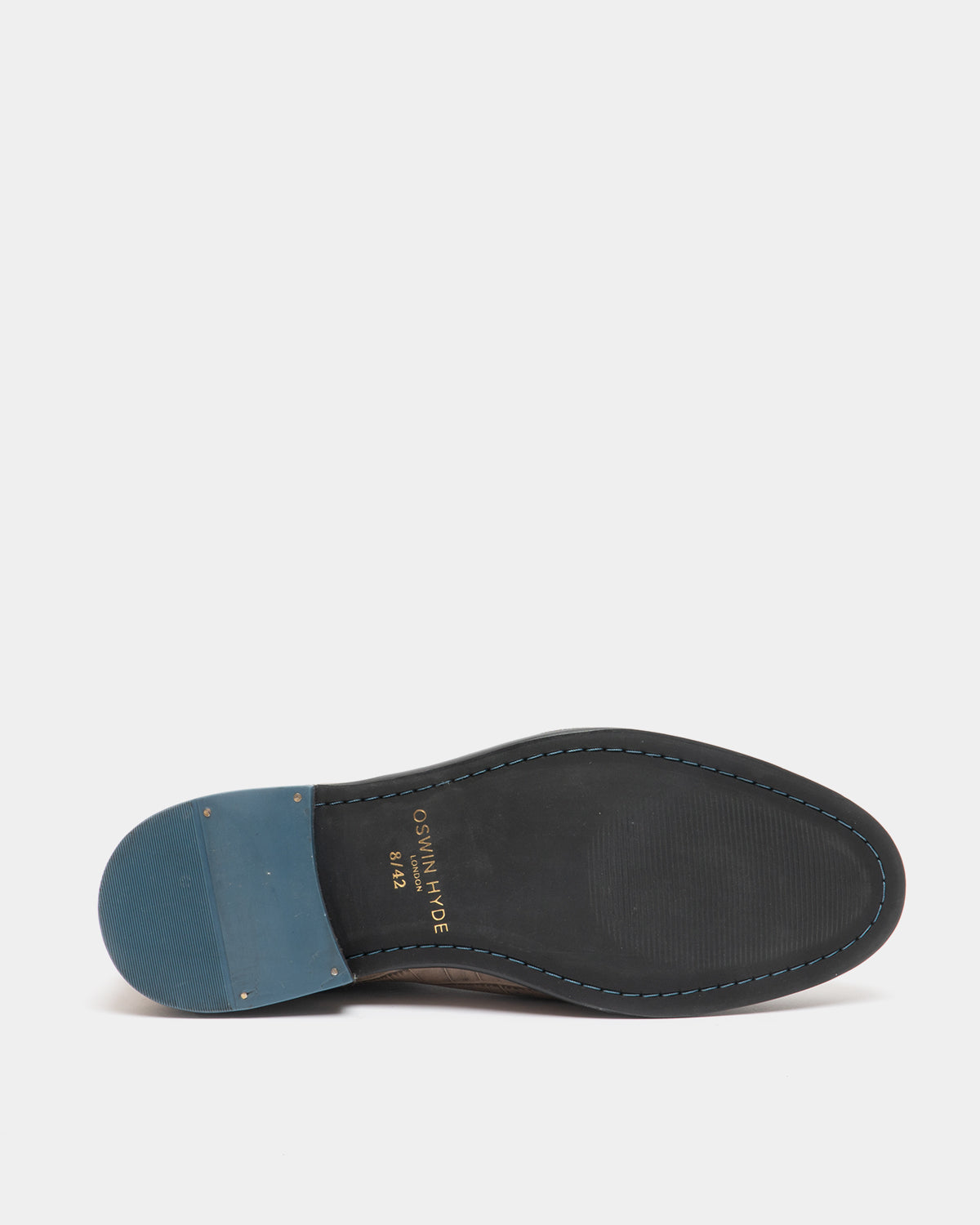 sole of Men's grey croc leather Chelsea boot