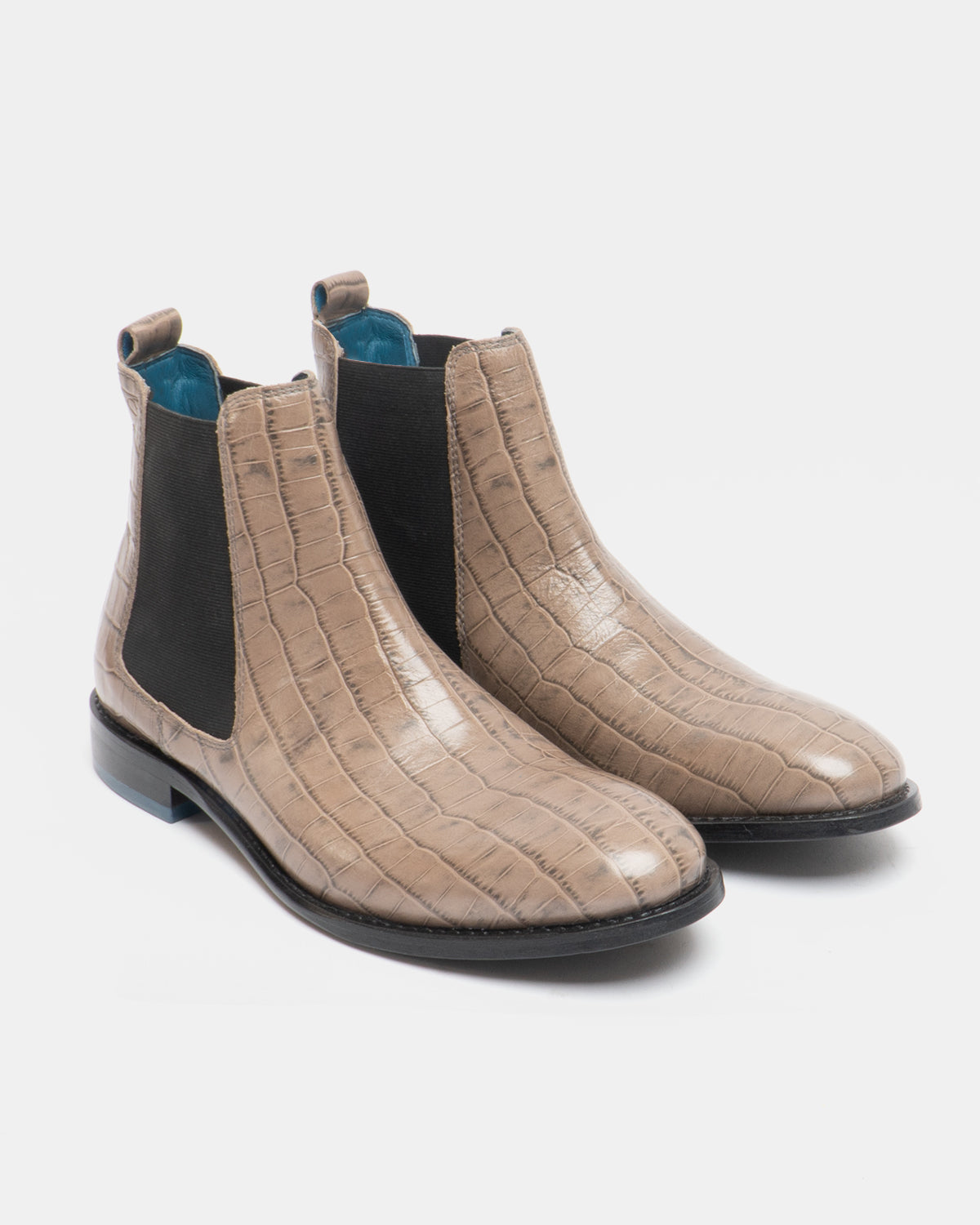 Men's grey croc leather Chelsea boot
